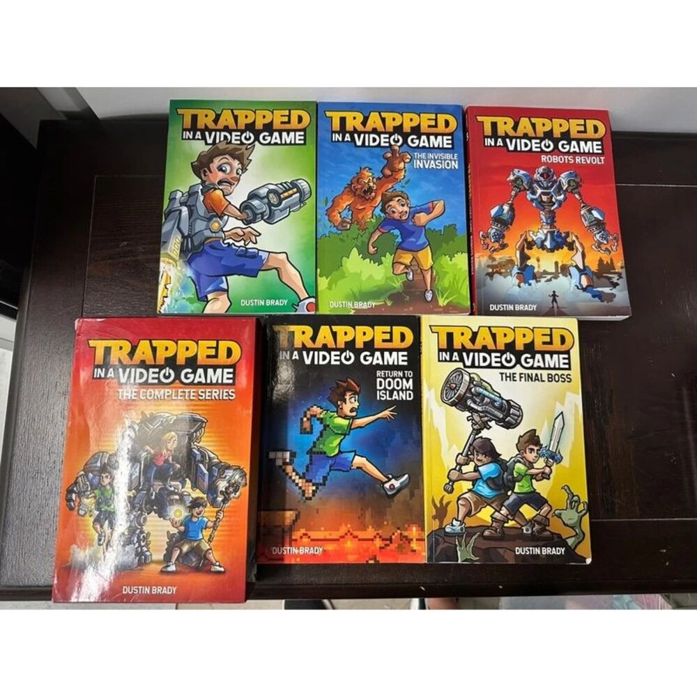 Trapped in a Video Game Complete Series Book 1-5 Dustin Brady Set Kids Adventure
